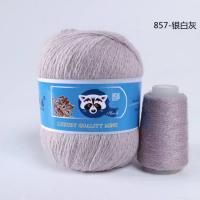 Пух норки RONGXIANGYUAN 857 стальной светло-серый 95% пух норки 5% ПА 50 гр/350 м