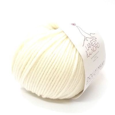 Пряжа Laines Du Nord Dolly Maxi 002 молочный; 100% меринос экстрафайн 50 г/87 м