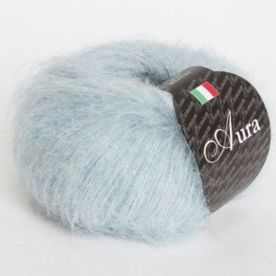 Пряжа SEAM AURA (824, мраморный голубой) Состав: 70% сури альпака 30% полиамид; 25г/225м